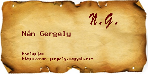 Nán Gergely névjegykártya
